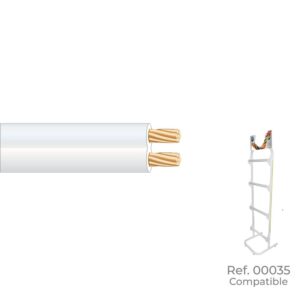CABLE PARALELO BLANCO AUDIO 2 x 0,75 mm EURO/m (BOBINA PEQUEÑA Ø180x60mm)