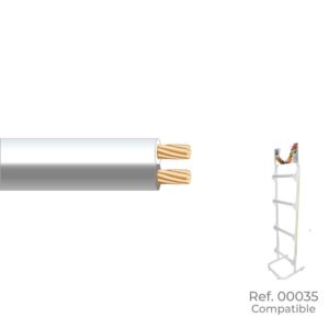 CABLE PARALELO BLANCO Y GRIS AUDIO 2 x 0,75 mm EURO/m (BOBINA PEQUEÑA Ø180x60mm)