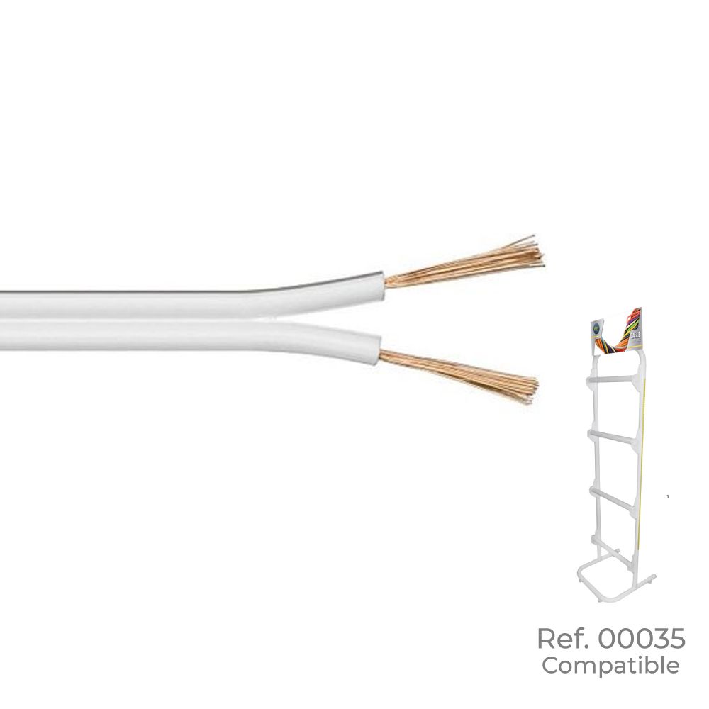 CABLE PARALELO BLANCO Y GRIS AUDIO 2 x 1,50 mm EURO/m (BOBINA PEQUEÑA Ø200x80mm)