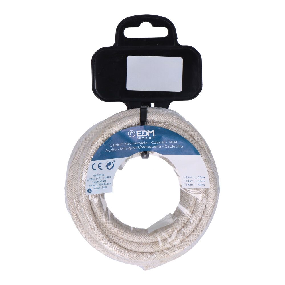 CARRETE CABLE CORDÓN TUBULAR H03VV-F 2 x 0,75 mm² LINO, 5 m - Imagen 2