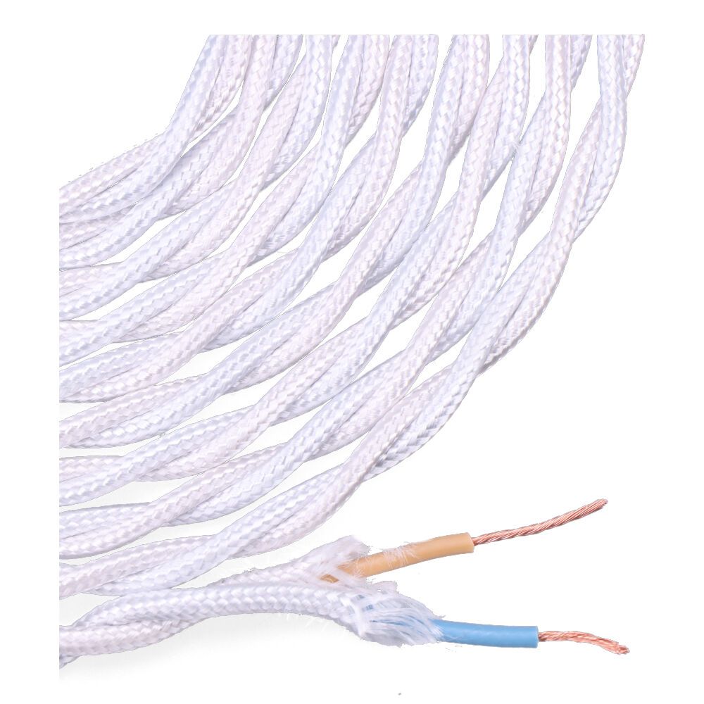 CARRETE CABLE TEXTIL TRENZADO H03VV-F 2 x 0,75 mm² GRIS PLATEADO, 5 m - Imagen 2