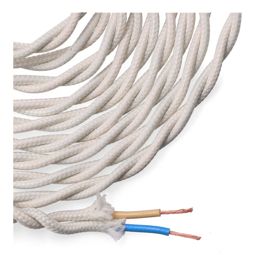 CARRETE CABLE TEXTIL TRENZADO H03VV-F 2 x 0,75 mm² ALGODÓN, 5 m - Imagen 2