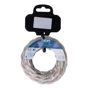 CARRETE CABLE TEXTIL TRENZADO H03VV-F 2 x 0,75 mm² LINO, 5 m