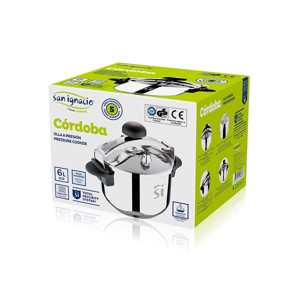 OLLA A PRESIÓN 6 L ACERO INOXIDABLE CORDOBA Ø22 cm - Imagen 2
