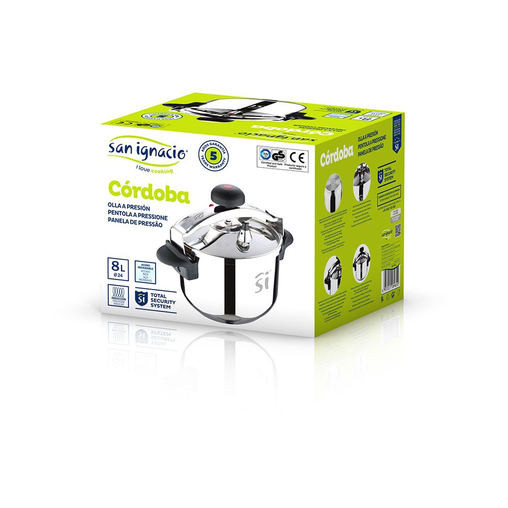 OLLA A PRESIÓN 8 L ACERO INOXIDABLE CORDOBA Ø24 cm - Imagen 2