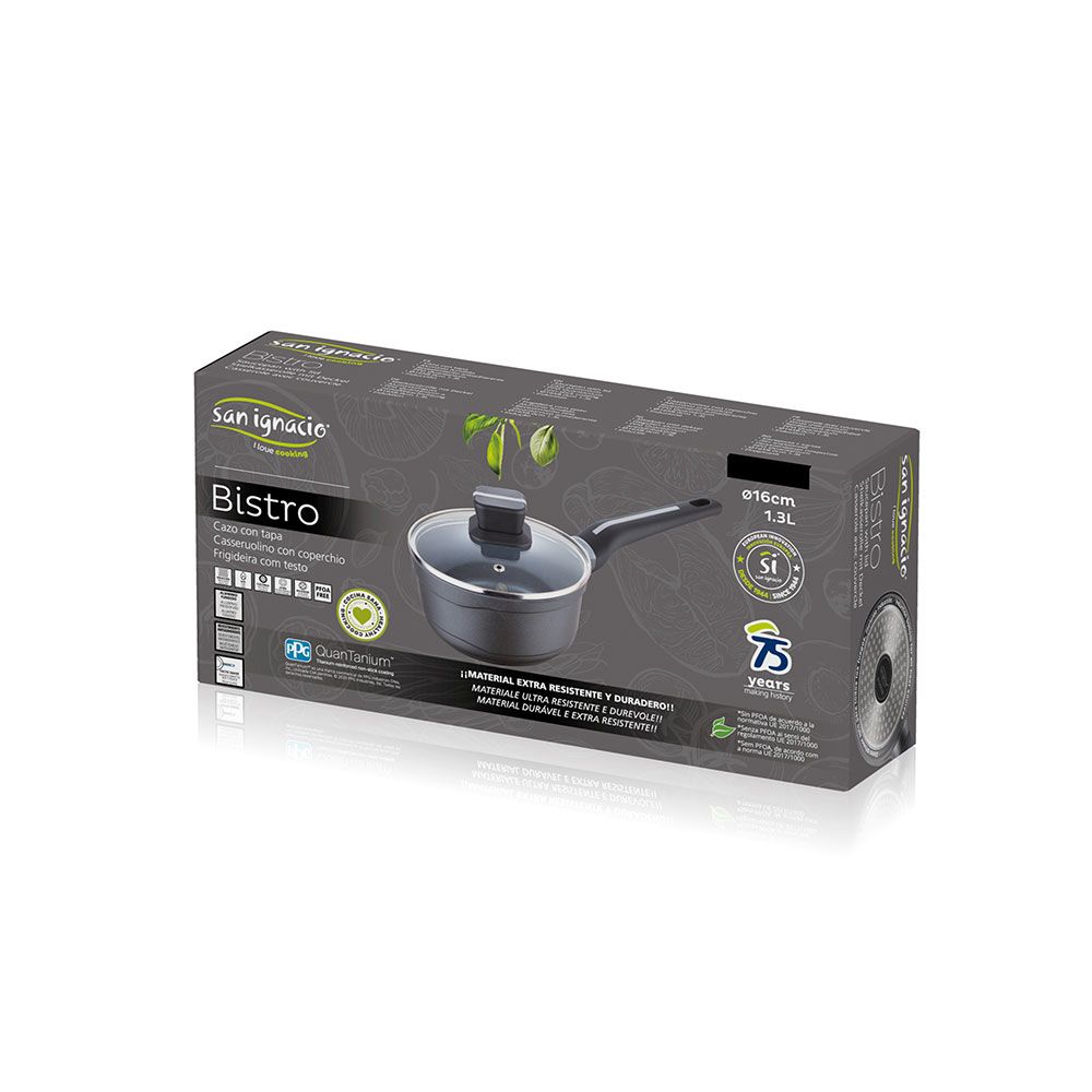 CAZO DE ALUMINIO FUNDIDO IND CON TAPA BISTRO GREY Ø16 x 8 cm - Imagen 2