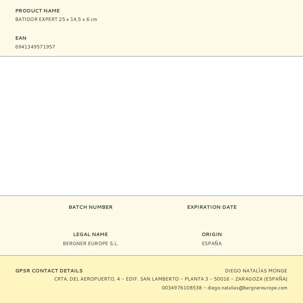 BATIDOR EXPERT 25 x 14,5 x 6 cm - Imagen 3