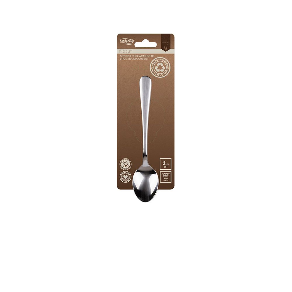 CUCHARILLA DE ACERO INOXIDABLE RECICLADO BRILLO NATUR 3 uds - Imagen 2