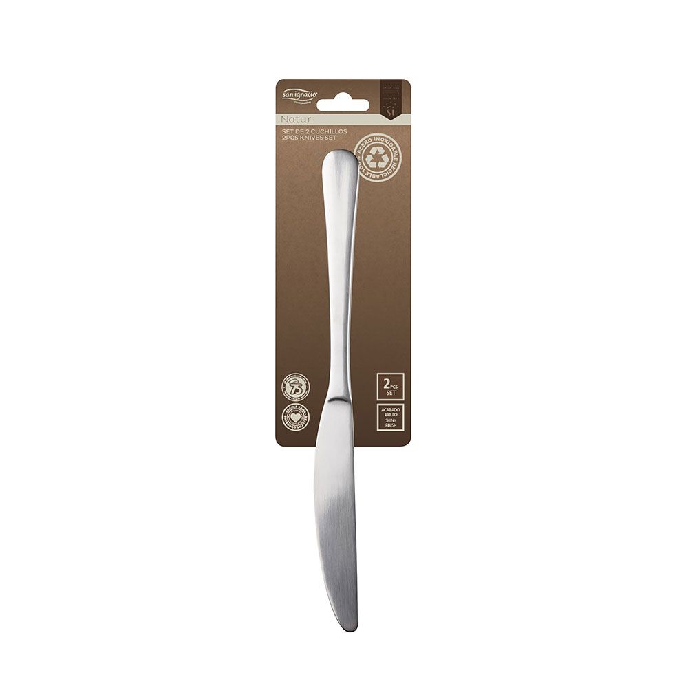 CUCHILLO DE ACERO INOXIDABLE RECICLADO BRILLO NATUR, BLISTER 2 uds - Imagen 2