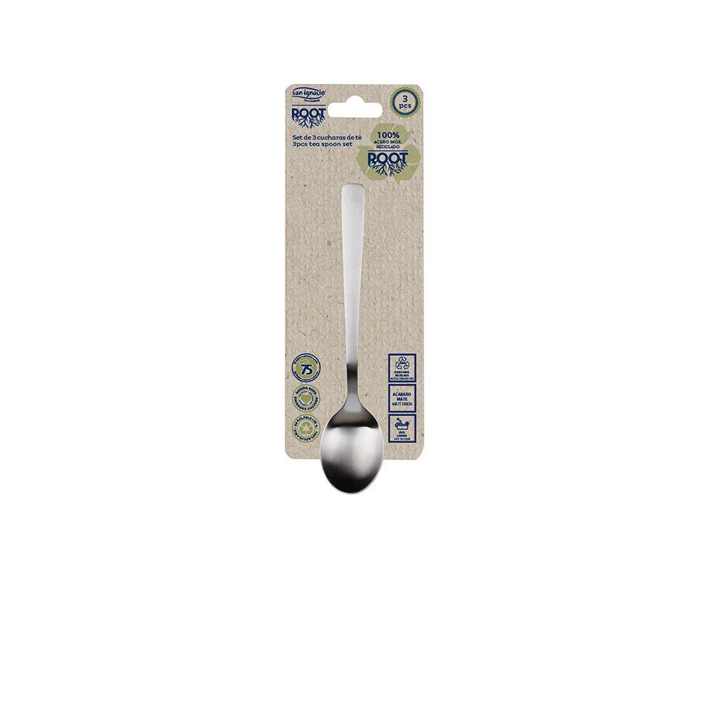 CUCHARILLA DE ACERO INOXIDABLE RECICLADO MATE ROOT 3 uds - Imagen 2