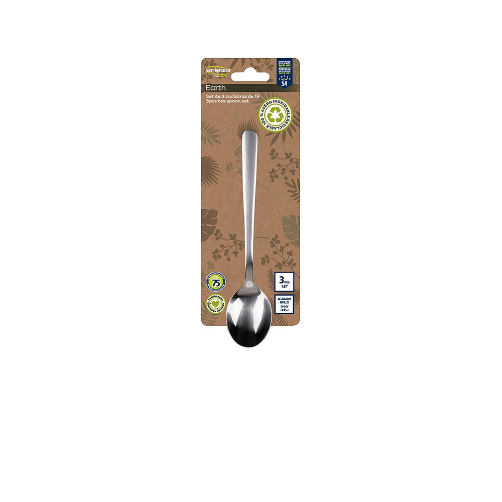 CUCHARILLA DE ACERO INOXIDABLE RECICLADO BRILLO EARTH 3 uds - Imagen 2