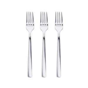 TENEDOR PARA POSTRE DE ACERO INOXIDABLE BRILLO EARTH 3 uds