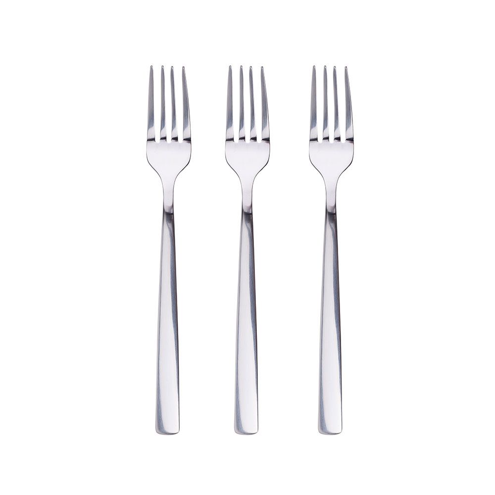 TENEDOR PARA POSTRE DE ACERO INOXIDABLE BRILLO EARTH 3 uds
