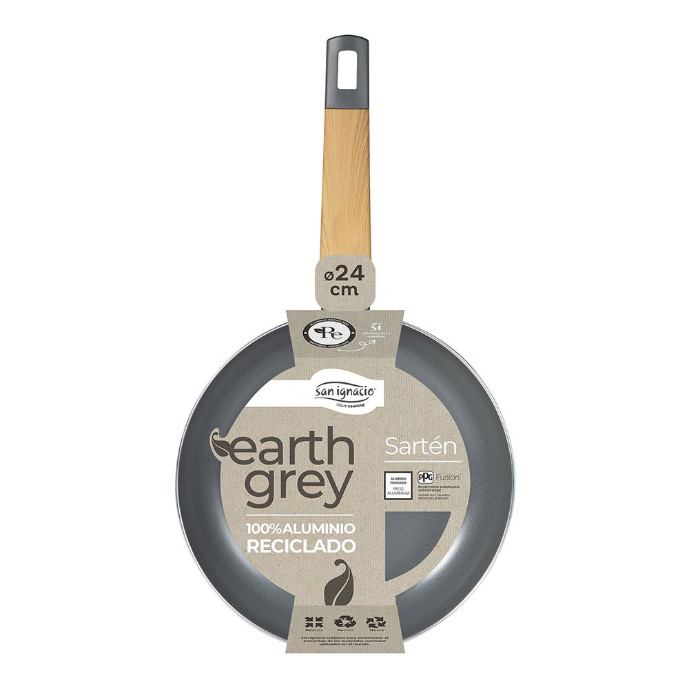 SARTÉN DE ALUMINIO PRENSADO INDUCCIÓN EARTH GREY Ø24 cm - Imagen 5