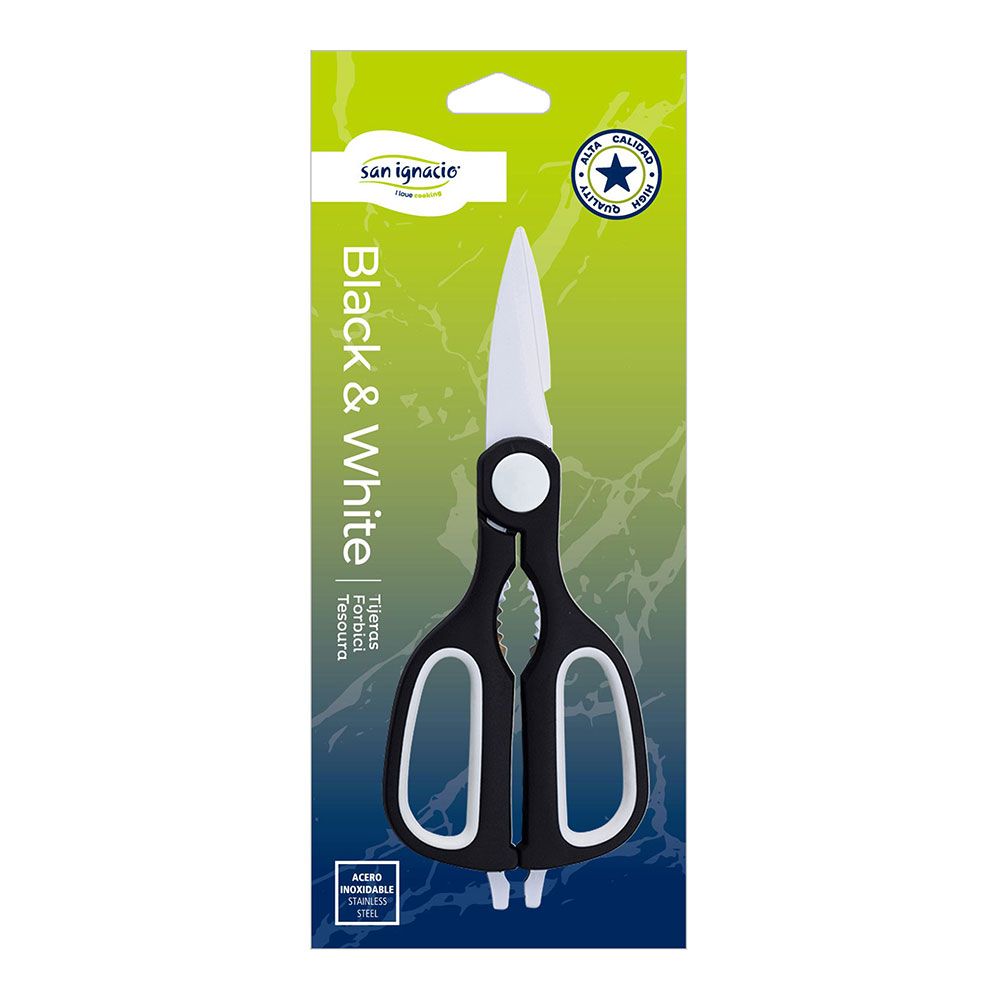 TIJERAS DE COCINA BLACK & WHITE ACERO INOXIDABLE 21,3 cm - Imagen 2