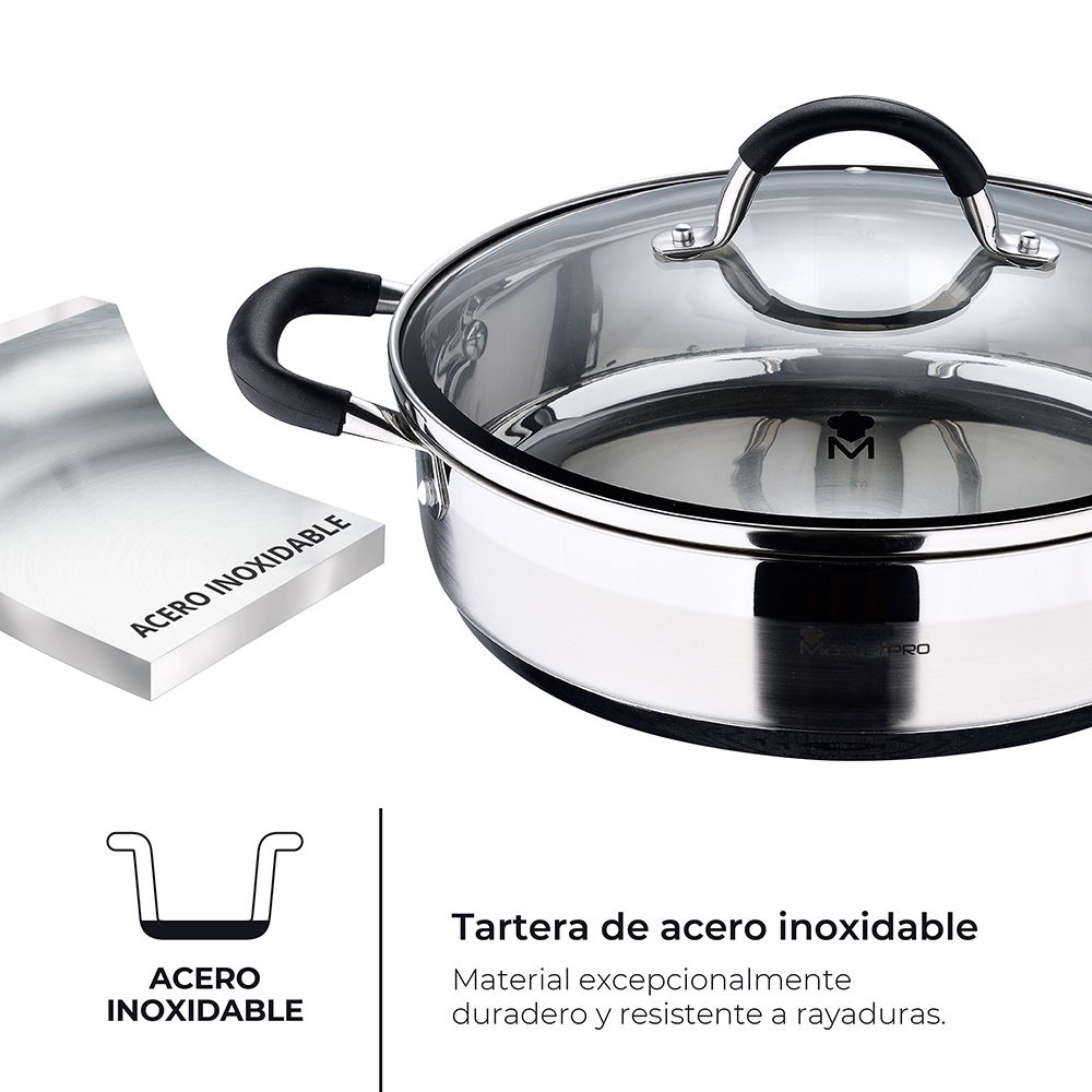 TARTERA ACERO INOXIDABLE CON TAPA FOODIES Ø28 x 7,5 cm - Imagen 5