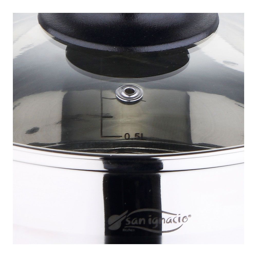 BATERIA 5 PIEZAS DE ACERO INOXIDABLE IND TOLEDO: CAZO Ø16 cm / CACEROLA CON TAPA Ø18 cm / CACEROLA CON TAPA Ø20 cm - Imagen 5