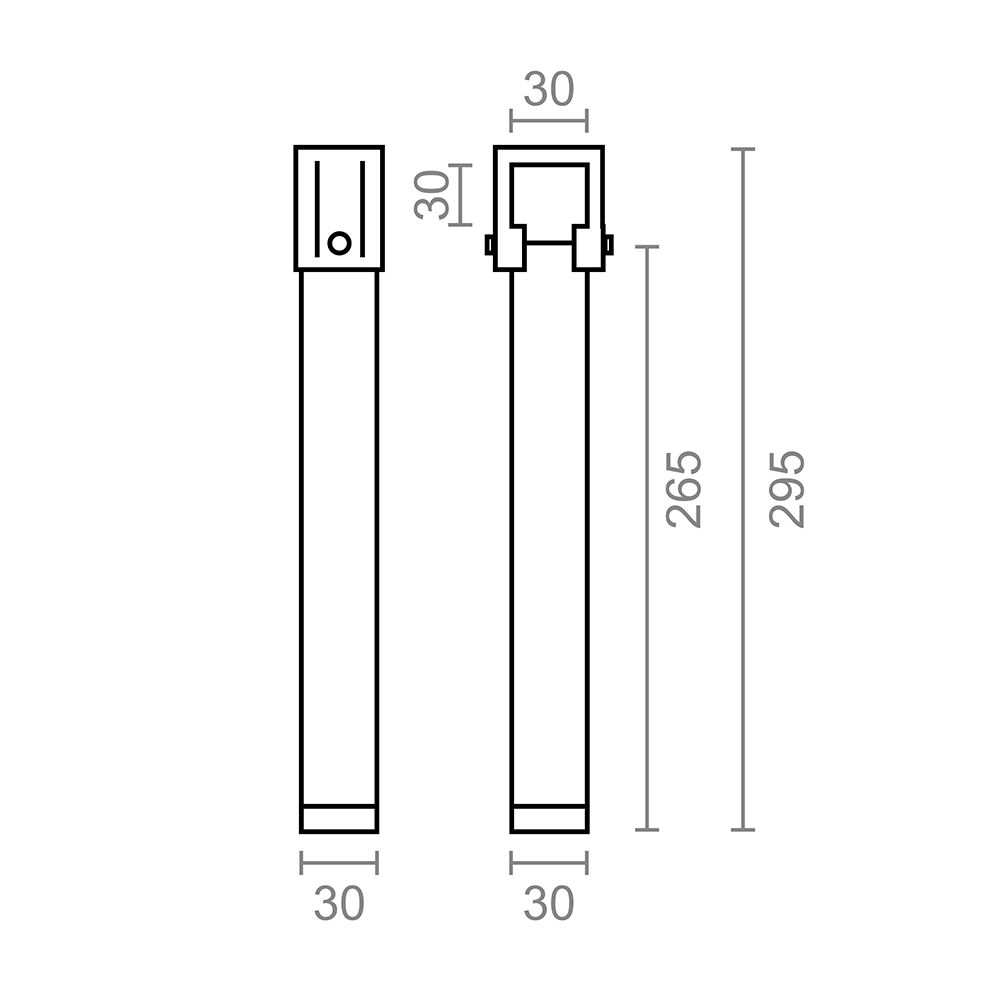 PATA PARA SOMIER PT25 SIN RUEDA, NEGRO, 30 x 30 x 250 mm, 4 uds - Imagen 2