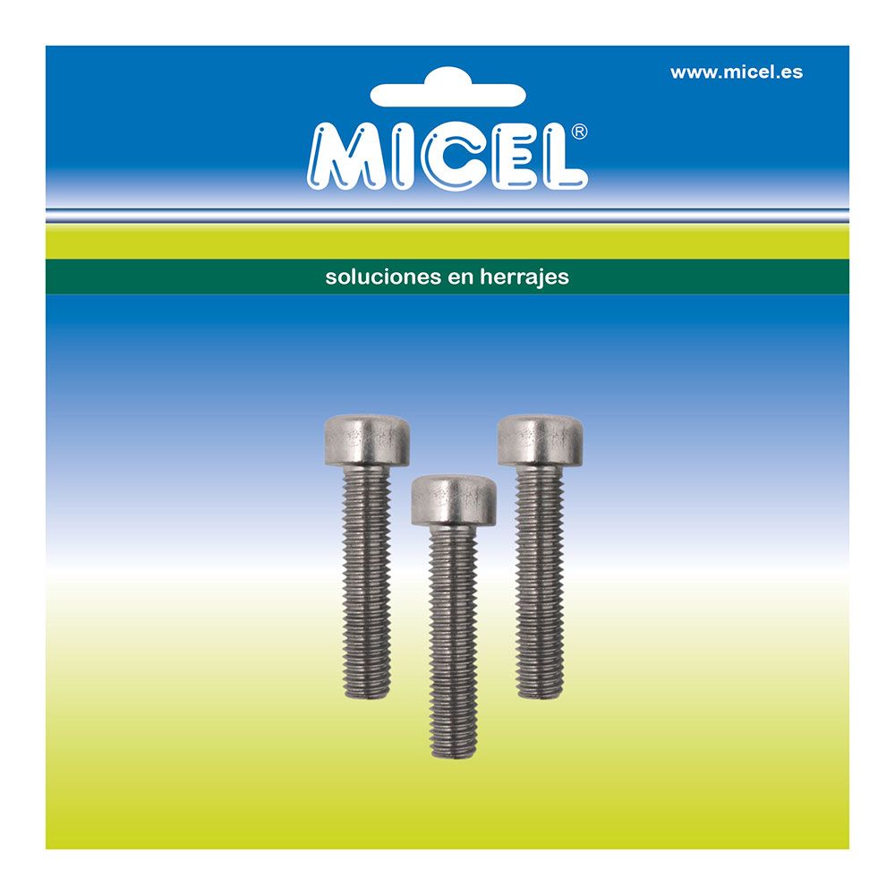 SET DE 3 TORNILLOS MAQUINA ENROLLAR TOLDO TLD27 6x30mm 92597 MICEL - Imagen 2