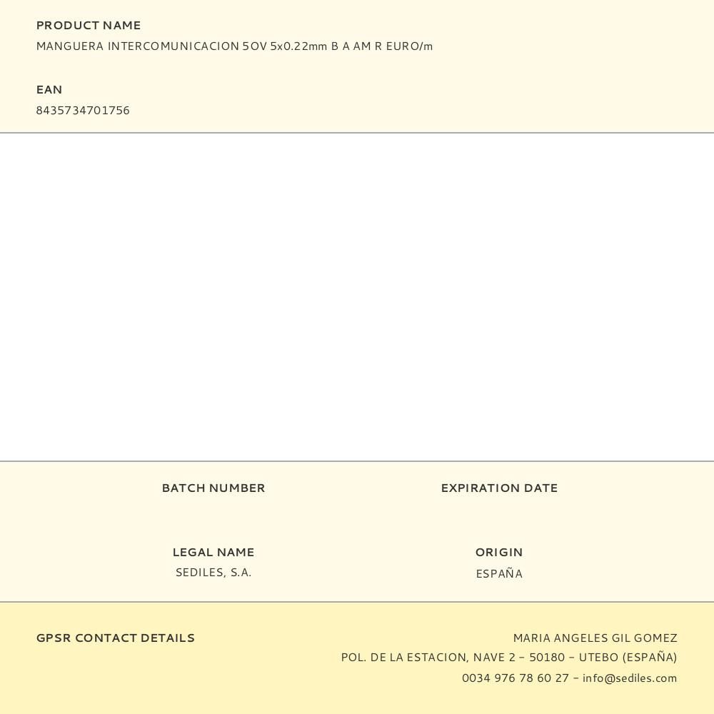 MANGUERA INTERCOMUNICACION 5OV 5x0.22mm B A AM R EURO/m - Imagen 2