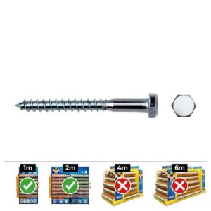 TIRAFONDO HEXAGONAL DIN/REF 571, ZINCADO, Ø8 x 80 mm, CAJA 30 uds