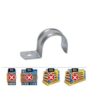 GRAPA PARA CABLE TUBULAR Ø16 x 16 mm 916F, METALIZADO, CAJA 100 uds