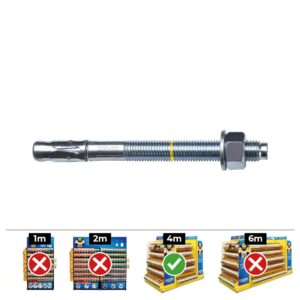 ANCLAJE HOMOLOGADO CE BAP Ø10 x 92 mm/17 ZINCADO, CAJA 40 uds