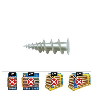 TACO NYLON + TORNILLO Ø3-4.5 x 40mm GKD (CAJA 50 unid)