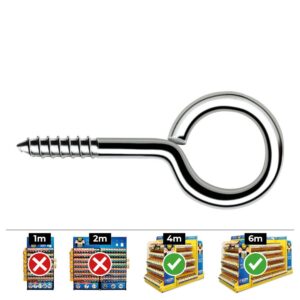 HEMBRILLA ROSCADA CERRADA Ø4,5 x 70 mm ZINCADO, CAJA 250 uds