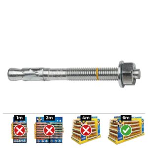 ANCLAJE HOMOLOGADO CE BAP Ø12 x 130 mm/30 ZINCADO, CAJA 20 uds