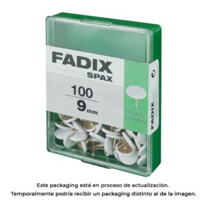 CHINCHETA PLANA BLANCA 9 mm, CAJA 100 uds