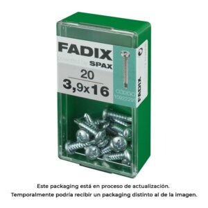 CAJA S 20 unid. TORNILLO ROSCA CHAPA CR AUTOT. 3,9x16mm FADIX