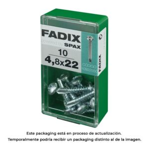 CAJA S 10 unid. TORNILLO ROSCA CHAPA CR AUTOT. 4,8x22mm FADIX