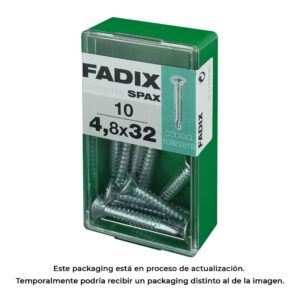 CAJA S 10 unid. TORNILLO ROSCA CHAPA CP AUTOT. CINC 4,8x32mm FADIX