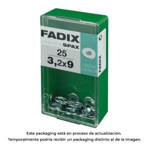 CAJA S 25 unid. ARANDELA PLANA ANCHA CINC 3,2x9mm FADIX