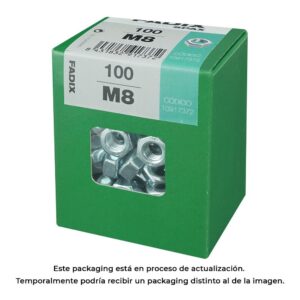 CAJA L 100 unid. TUERCA CINC M 8 FADIX