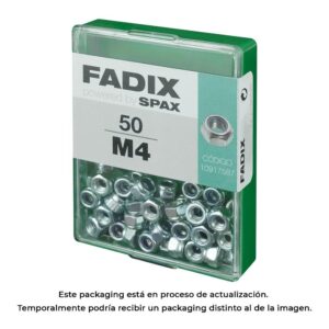 CAJA M 50 unid. TUERCA CON AUTOFRENO CINC M 4 FADIX