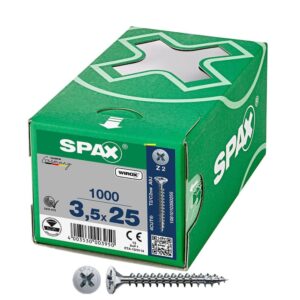 CAJA 1000 UNID. TORNILLO UNIVERSAL CABEZA PLANA WIROX 3,5X25MM Z2