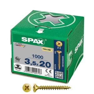 CAJA 1000 UNID. TORNILLO UNIVERSAL CABEZA PLANA YELLOX 3,5X20MM Z2