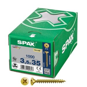 CAJA 1000 UNID. TORNILLO UNIVERSAL CABEZA PLANA YELLOX 3,5X35MM Z2