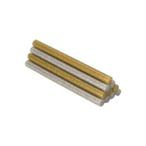 BARRA DE COLA TERMOFUSIBLE PARA DECORACIÓN PURPURINA DORADO+PLATEADO, Ø8 x 120 mm. BLISTER 20 uds