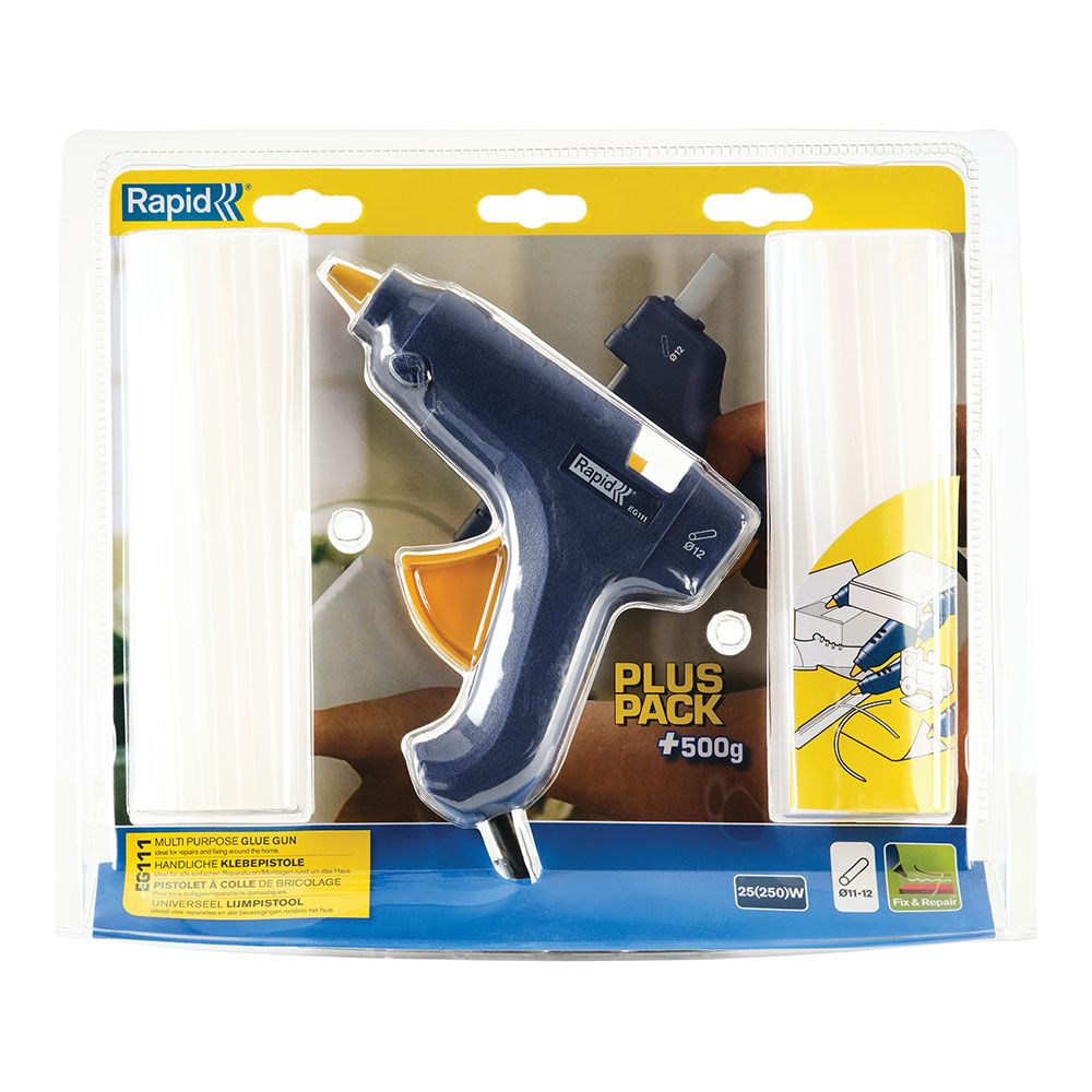 PISTOLA DE COLA EG111 + 500 g BARRA DE SILICONA DE Ø12 mm - Imagen 2