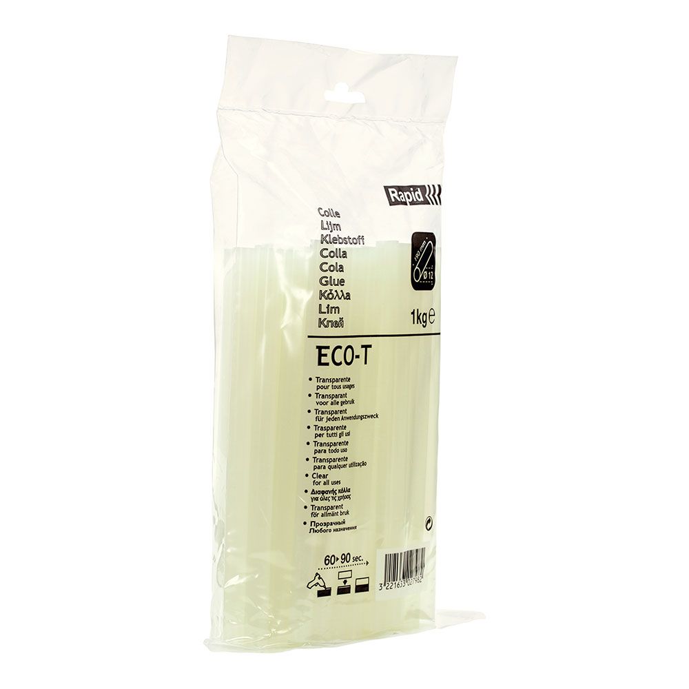 BARRA DE COLA TERMOFUSIBLE ECO T, TRANSPARENTE, Ø12 x 190 mm, 1 kg - Imagen 2