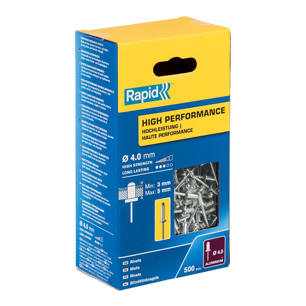 REMACHES DE ALUMINIO Ø4 x 8 mm, CAJA 500 uds