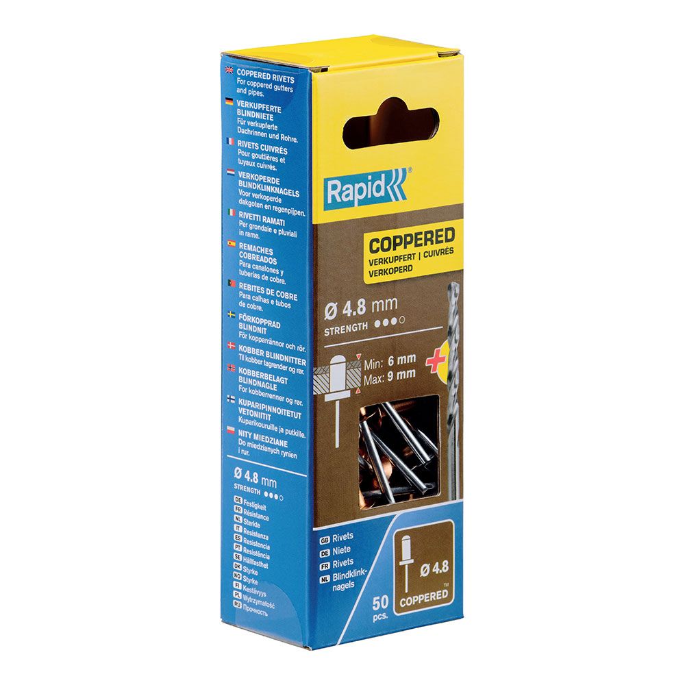 REMACHES DE ALUMINIO COBREADO Ø4,8 x 12 mm, BLISTER 50 uds - Imagen 3
