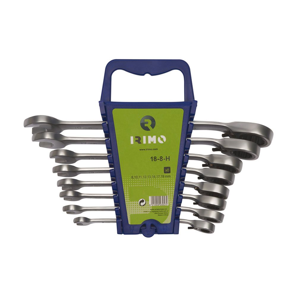 LLAVE COMBINADA CON CARRACA FIJA 8 - 19 mm, JUEGO 8 PIEZAS - Imagen 2