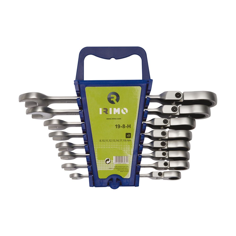 LLAVE COMBINADA CON CARRACA CABEZA FLEXIBLE FIJA 8 - 19 mm, JUEGO 8 PIEZAS - Imagen 2