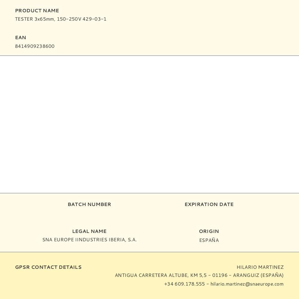 TESTER 3,0 x 65 mm, 150 - 250 V - Imagen 3