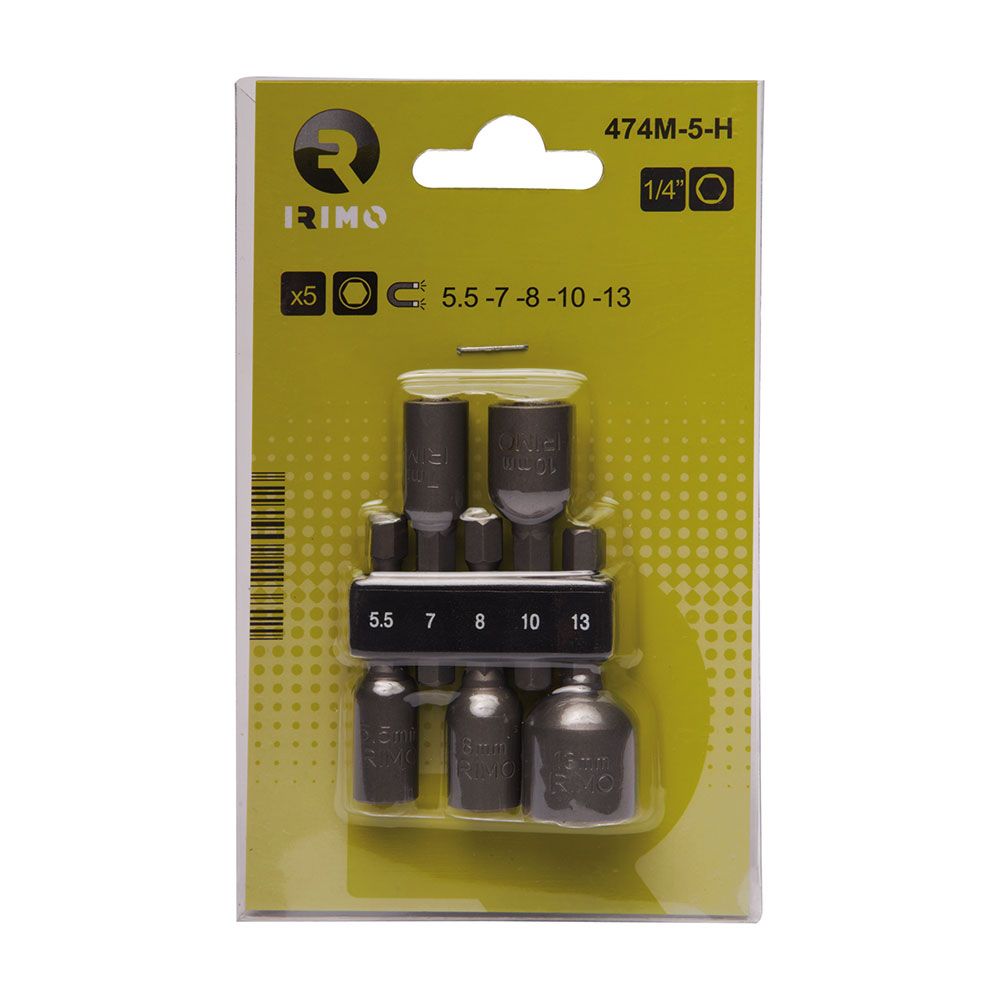 VASOS MAGNÉTICOS HEXAGONALES 5,5-13 mm ¼ pulg, JUEGO 5 PIEZAS - Imagen 2