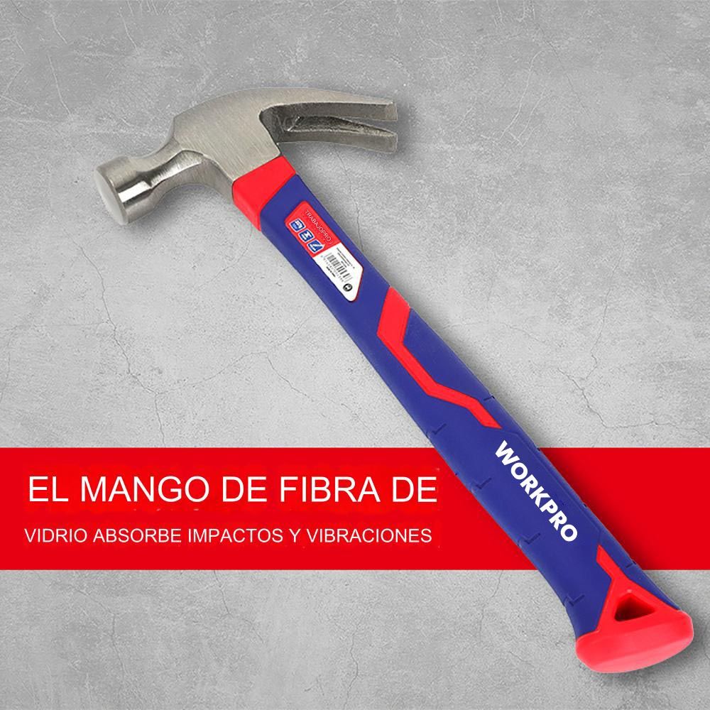 MARTILLO DE CARPINTERO CON MANGO DE FIBRA DE VIDRIO, 450 g - Imagen 4